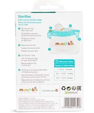 Munchkin Baby Bottle Sterilizer Bag - Travel-Friendly and Convenient (1 Bag) - Buy Online on GoSupps.com