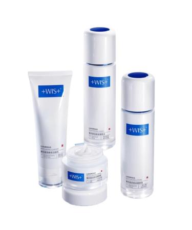 +WIS+ Luxury Whitening Skincare Kit Anti-Wrinkle & Anti-Aging Instant Hydration Gentle for Sensitive Skin Cleanser Toner Emulsion Face Cream for Daily Care Night Repair Gift for Women