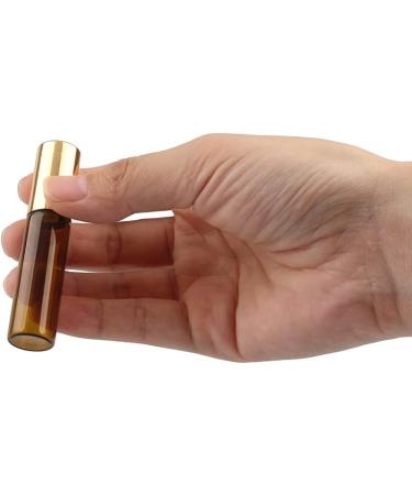 Tianzd 20 Pack 5ml Amber Roller Bottles - Essential Oil Glass Rollers with Gold Caps & Funnel Opener - Perfect for DIY Aromatherapy - Buy Online on GoSupps.com
