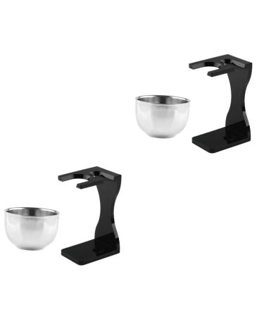 Angoily 2 sets of razor set men gifts holder for shaving stand men suit bartbrush holder shaving shell rustproof steel shaving. Tool holder shaving brushes man acrylic steel