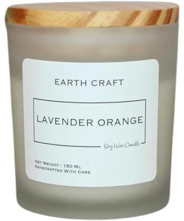 EARTH CRAFT Aromatherapy Scented Candles - Handmade Soy Candles for Home Decor Bedroom & Bath - Non Toxic Smokeless Lavender Orange Aroma - Buy Online on GoSupps.com