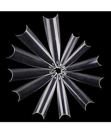 600 Pcs XXL Stiletto Nail Tips - Clear Half Cover Acrylic False Nails for Salon & Home Use - Buy Online on GoSupps.com