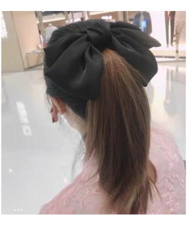 3 Women Bow Hair Clips French Fabric Hair Clips for Women Hair Clips with Bow Elegant Satin Hair Accessories for Girls (Black+Red+White) - Buy Online on GoSupps.com
