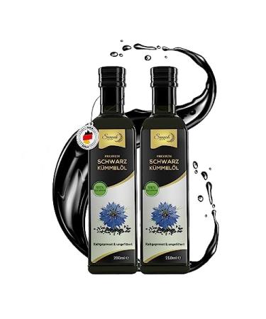 Sunnah Shop black cumin oil unfiltered and cold -pressed 250 ml (2 -pack) |Black Seed Oil |100% natural from real Egyptian Nigella sativa |Black cumin oil unfiltered 250 ml (2 pack)