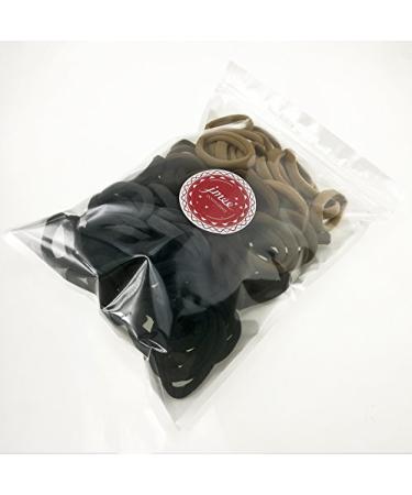 J-MEE Seamless Cotton Hair Bands 100PCS for Thick Hair - Neutral Colors | Ponytail Holders & Headband Scrunchies Hair Accessories - Buy Online on GoSupps.com