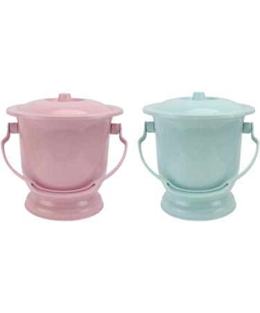 Portable Toilets Chamber Pot Set - 2 Women Urine Bowls with Lids & Handles for Adults Children & Pregnant Women - Ideal for Travel & Camping - Buy Online on GoSupps.com
