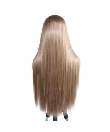 Greenmirr 26in Ash Blonde Lace Front Wig - 13x3 Straight Synthetic Hair - Coffee Blonde Style - Buy Online on GoSupps.com