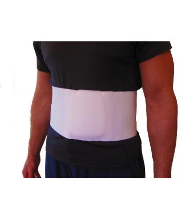 Umbilical Navel Hernia Belt with Compression Pad 6 Inch White - XL Width: 6 Inch X-Large