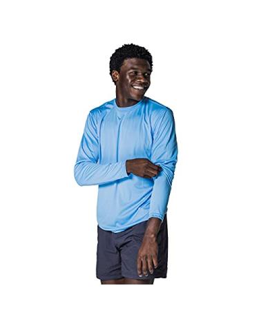 Vapor Apparel Men's Outdoor UPF 50+ Long Sleeve T-Shirt, UV Sun Protection for Fishing, Running, Hiking, Swimming Large Columbia Blue