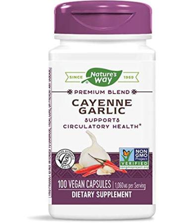 Nature's Way Cayenne Garlic, 40,000 HU Potency, 100 Vcaps (Packaging May Vary) 100 Count (Pack of 1)