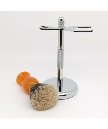 Lefeda Simply Men's Shaving Brush & Double Edge Razor Set - Premium Silver Holder - Perfect for Smooth Shaves - 2.9x6 Inches - Buy Online on GoSupps.com