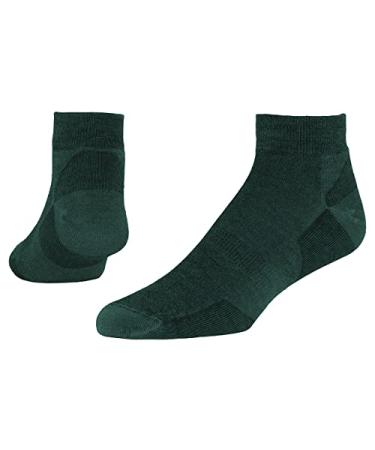 Maggie's Organic Dark Urban Hiker Ankle Wool Socks - Merino Wool City Hiking Socks - For Light Workout, Running and Walking Medium Dark Green