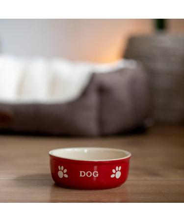 Nobby Dog Ceramic Bowl Dog 13.5 x 13.5 x 5 cm Red/ Beige Red/Beige 13.5 x 13.5 x 5 cm - Buy Online on GoSupps.com