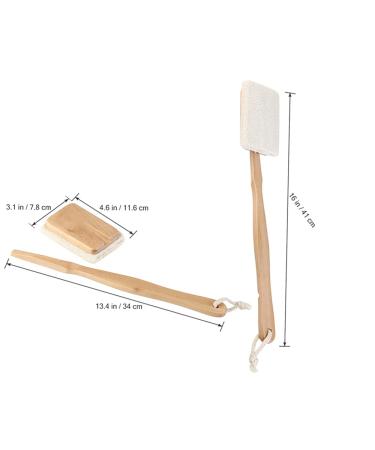 Oillgkori All-Natural Loofah Body Brush with Long Wooden Handle - Exfoliating Luffa for Shower, Bath, Spa - Buy Online on GoSupps.com