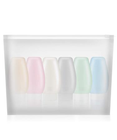 TSA Approved 3oz Leak Proof Silicone Travel Bottles Set (6Pcs) - BPA Free Toiletry Containers for Shampoo, Lotion, Soap - Travel Size - Buy Online on GoSupps.com