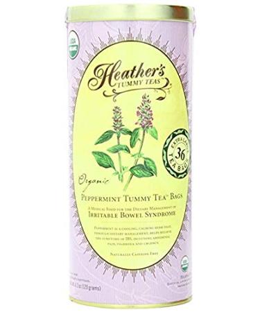 Heather's Tummy Care Tummy Teas Organic Peppermint Tea Bags Caffeine Free 36 Extra Large Tea Bags 4.2 oz (120 g)