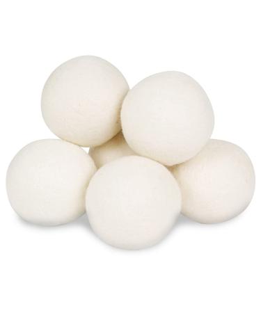 Wool Dryer Balls - Smart Sheep 6-Pack - XL Premium Natural Fabric Softener Award-Winning - Wool Balls Replaces Dryer Sheets - Wool Balls for Dryer - Laundry Balls for Dryer White