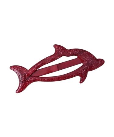 hgnxa Girls Hair Clip with Glitter Women Kid Hairgrips Dolphin Headdress Barrettes Dolphin Shape Sweet 2000s Girls Hairpins Red