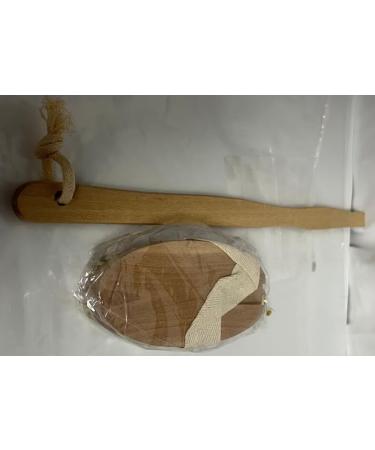 MCUILEE Wooden Bath Brush Set - Soft Bristle Body Massager with Long Handle for Shower & Back (2 Pack) - Ideal for Smooth Skin & Relaxation - Buy Online on GoSupps.com