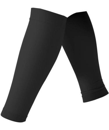 Calf Compression Sleeves - Varicose Vein Support Socks for Men & Women | Two-Stage Elastic Compression Stockings for Sports & Work - Black - Buy Online on GoSupps.com