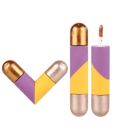 Dual-Ended Highlighter Liquid Luminous Facial Highlighter Waterproof and Long-Lasting Natural Skin Tone (Champagne light)