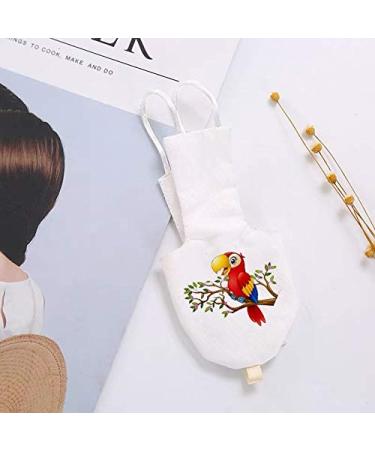 KUSO Parrot Diaper Reusable Washable Flight Suit Dress Kimono Clothes for Bird Budgies Cockatiels Parakeets Cockatoo African Macaw (L White) L white