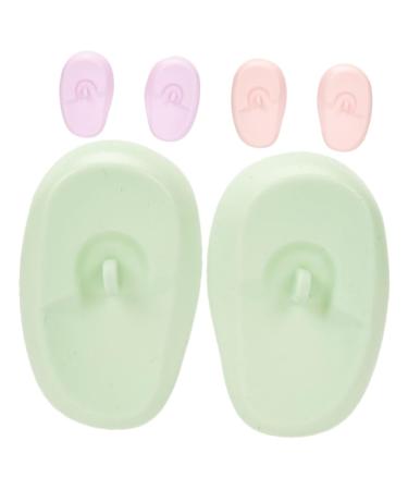 Angoily 3 Pairs Hair Salon Oil Earmuffs Ear Covers Ear Cover for Hairdressing Dyeing Ear Protectors for Hair Dye Silicone Hair Coloring Baking Oil Hairdressing Tool Silica Gel