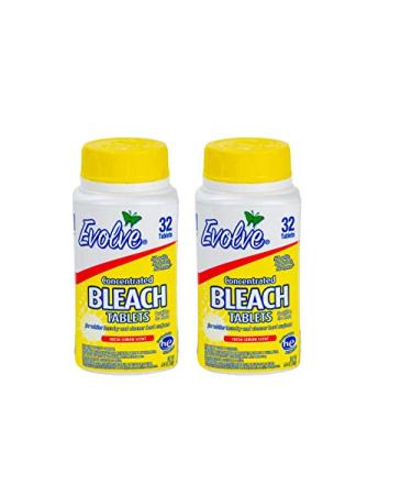 Evolve Concentrated Bleach Tablet 32 ct Fresh Lemon (2 pack)