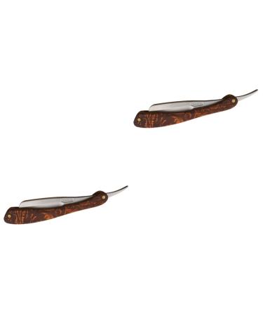 Beavorty 2st folding knife razor holder Bartrasier blades men razor supply hairdressing blade blade holder made of stainless steel razor with a straight shave of rustproof steel old fashion