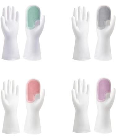 2024 New Silicone Dishwashing Gloves Waterproof Household Dishwashing Cleaning Rubber Gloves Warm Insulation Reusable Pink - Buy Online on GoSupps.com