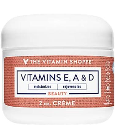 The Vitamin Shoppe Vitamin E A and D Cr me Moisturizes and Rejuvenates Apply After Cleansing to Damp Skin Daily (2 Ounces Cream) - Buy Online on GoSupps.com