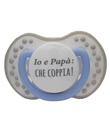 Brillabenny pacifier light blue customizable with saying Me and Dad pair 0 6 months made of silicone gift for babies