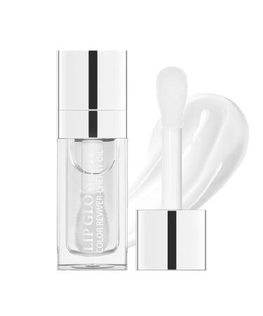 Hydrating Lip Glow Oil Moisturizing Lip Glow Oil Nourishing Glossy Transparent Lip Oil Plumping Lip Oil Lip Balm Non-sticky Tinted Toot Lip Balm for Lip Care (Clear)