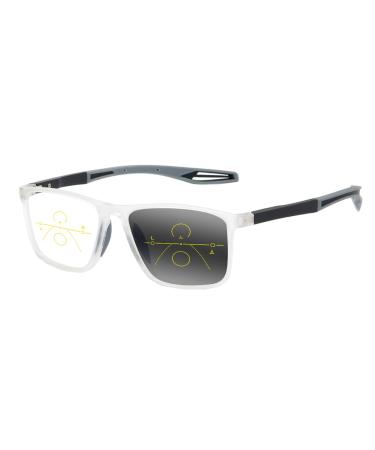 EFLAL Multifocal Progressive Men Women's Outdoor Sport Golf Running Transition Photochromic Reading Glass +1.0 +3.0 Transparent Gray 2.25 x