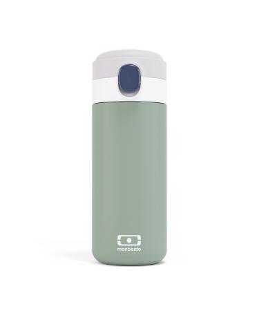 monbento - Insulated Bottle MB Pop Natural - 360ml - Leakproof - Hot/Cold Up to 12 Hours - Small Water Bottle for Kids School/Park or for Adult to Slip into Handbag - BPA Free Food Grade Safe - Green Green Natural