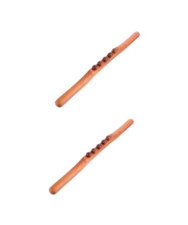 Healeeved 2 pieces Schabestab Anti-Massage Household tools Wade roll Care wood Tools Shoulder Sow Meridian massage tab practical scraping tools Roll rod