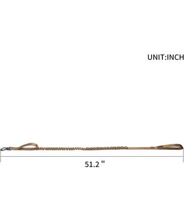 Elite Tactical Bungee Dog Leash - Elastic Brown & Black - Perfect for Training & Walking - Buy Online on GoSupps.com