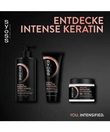  Syoss SYOSS Set of 3 Intensive Keratin Hair Masks (3 x 400 ml) - Premium Hair Treatment for Weak and Brittle Hair - With a 15% Keratin Building Complex - Buy Online on GoSupps.com