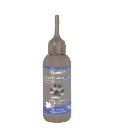 BEAPHAR Premium Eye Lotion for Dogs and Cats With Grape Polyphenols Contains Chamomile and Cornflower Gently Cleanses Eyes Practical and Easy to Use 125 ML