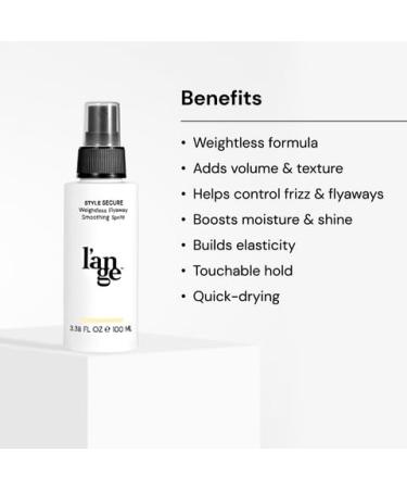 L'ANGE HAIR Style Secure Flyaway Smoothing Spritz | Adds Volume & Texture | Boosts Moisture & Shine | Smooths Strands | Reduces Frizz | Builds Elasticity | Paraben-Free Formula - Buy Online on GoSupps.com