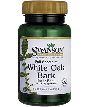 Swanson Full Spectrum White Oak Bark 400mg - 60 Capsules | Natural Health Supplement - Buy Online on GoSupps.com