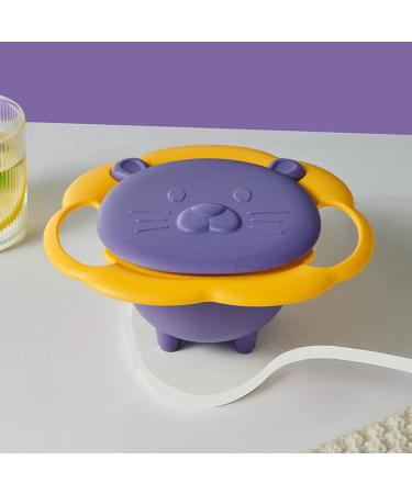 Kids Rotating Spill-Proof Bowl - 360 Baby Gyro Bowl for Toddlers | Purple Tableware - Buy Online on GoSupps.com