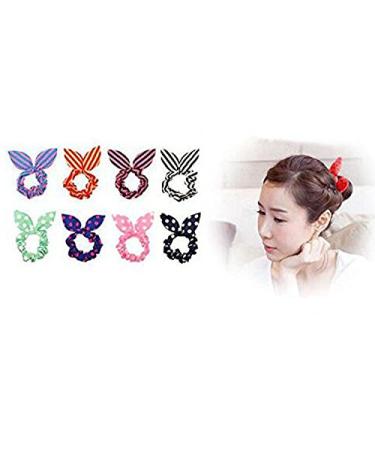 20 Cute Rabbit Ears Hair Bands - Elastic Ponytail Holders for Women & Girls - Colorful Stretch Hair Ties & Accessories - Buy Online on GoSupps.com