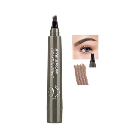 Eyebrow Pen Micro-Fork 4 Tip Eyebrow Pencil Lasting 3D Waterproof Not Easy To Remove Makeup Professional Fine Sketch Liquid Eye Natural Looking Brow Pen 4#Beige