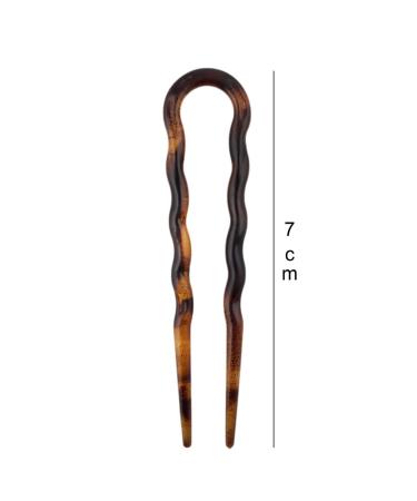 Set of 6 Italian Hair Clamps - 7cm Brown Tortoise Clips & Hairpins for Stylish Hair Knots | International Shipping - Buy Online on GoSupps.com