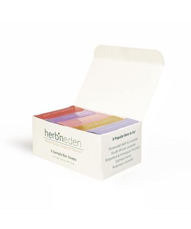 Herb N Eden Pack of 5 Soaps for Women | 100% Natural Ingredients | Essential Oils | Dry Sensitive Oily Mature Combo Normal Eczema Psoriasis Skin | Face Body Yoni | 1oz Bar Samples Womens Sample - Buy Online on GoSupps.com