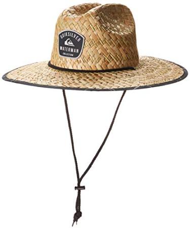 Quiksilver Men's Outsider Waterman Sun Protection Lifeguard Straw Hat Large-X-Large Black Outsider Waterman