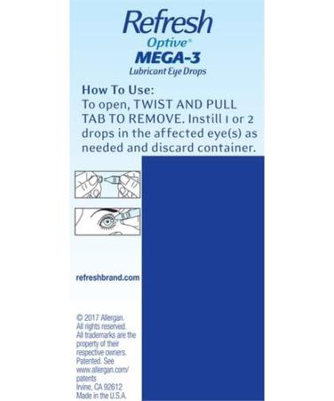 Refresh Optive Mega-3 Lubricant Eye Drops - 30 Count | Dry Eye Relief - Buy Online on GoSupps.com