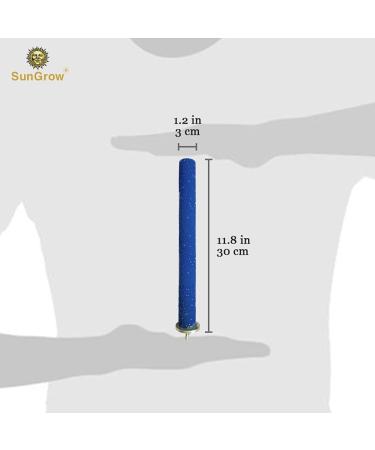 SunGrow Wooden Bird Perch 11.8 Inches Blue - Keeps Nails Trim, Beaks Smooth - Ideal for Cockatiels, Parakeets, Lovebirds, Finches - Buy Online on GoSupps.com
