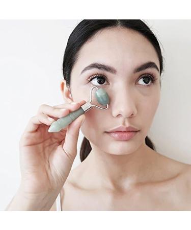 Natural Anti-Aging Jade Face Roller - Wrinkle Remover & Puffiness Reducer | Mini Therapy Treatment for Fine Lines and Neck Slimming - Buy Online on GoSupps.com